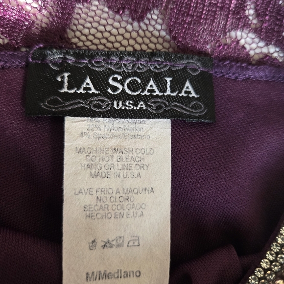 Scala Lace Halter Midi Dress in Rich Purple. Size M - Picture 7 of 11